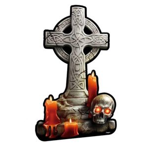 Decoração Halloween De Chão Lápide Em Cruz