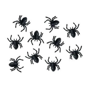 Mini Aranhas Pretas Decoração De Halloween 20 Unidades