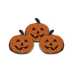 Enfeite Decorativo Halloween De Eva Com Glitter - 5 Unidades Modelo Abóbora