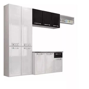 Cozinha Completa Itatiaia Amanda 4 Peças Branco E Preto