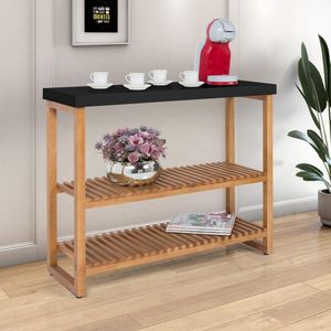 Sapateira Aparador Gold Com Prateleiras Ripadas Madeira Preto