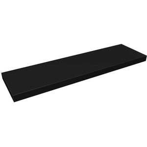 Prateleira Decorativa Reta com Suporte Classic Montfácil Preto Borda Reta 90x25cm