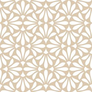 Papel de Parede Bobinex 2920 Relevo Flor Bege e Branco