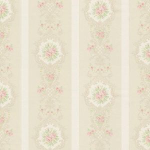 Papel de Parede Bobinex 1045 Floral Provinciano Bege e Vermelho