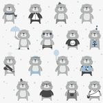 Papel-de-Parede-Bobinex-7437-Urso-O-Personagem-Cinza-e-Azul