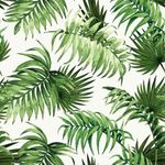 Papel-de-Parede-Bobinex-1554-Paisagem-Tropical-Verde-e-Branco