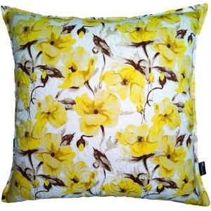 Almofada Jacquard Floral Amarelo Decortec 44X44cm