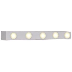 Arandela Interna de Parede Camarim 5 Lp Até 15W Aço Attena 1502/5 Br Branco Bivolt