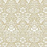 Papel-de-Parede-Bobinex-6918-Arabesco-Metalizado-Mostarda-e-Branco