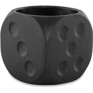Cachepot Mart Collection Cimento Dado Preto