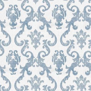 Papel de Parede Bobinex 7321 Damask Real Azul e Branco