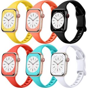 Kit Com 6 Pulseiras Slim Compatíveis Com Apple Watch