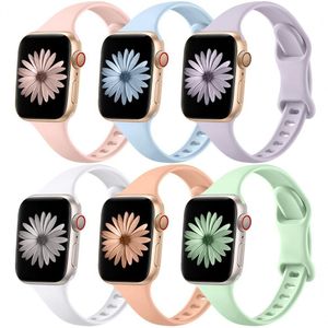 Kit Com 6 Pulseiras Slim Compatíveis Com Apple Watch