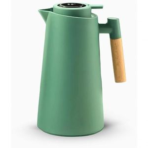Garrafa Térmica Cabo Madeira Display Digital Inox 1l Manutenção Temperatura Café água