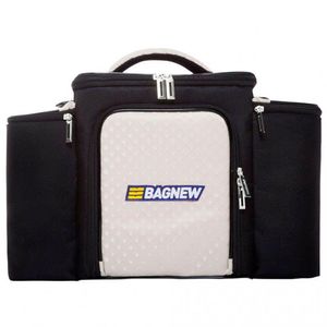 Bolsa Térmica 4 Potes - Preta Com Branco Fashion - Padrão: único