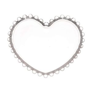 Pratro Sobremesa Cristal Transparente Coração 18×15,5cm