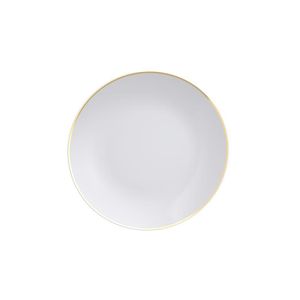 Prato Sobremesa Tramontina Anna Em Porcelana Com Filete De Ouro 21 Cm