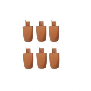 Kit Com 6 Pés Para Multiusos Guarda Roupas 7cm Mari Caramelo
