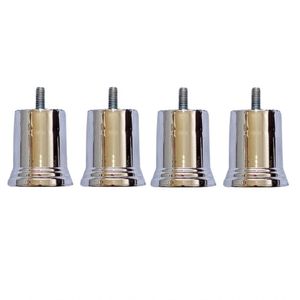 Kit 4 Pés Para Cama Box Sofá Móveis 6cm Lis Cromado
