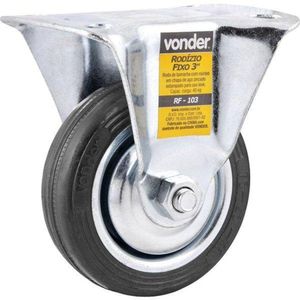 Rodízio Nylon Fixo Preto Sem Freio 3