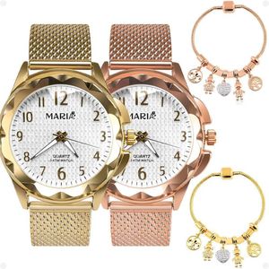 Relogio Feminino Dourado Prova Dagua + Relogio Feminino Rose