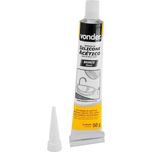 Borracha Silicone Branco 50g Acético Blister Vonder