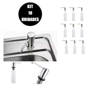 Dispenser Kit 10Uni Dosador Detergente SaboneteLiq Banheiro