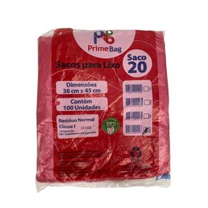 Saco Lixo Vermelho 20l Primebag C/100