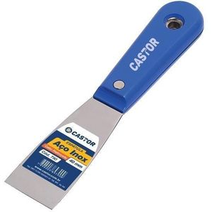 Espátula de Aço Inox com Cabo Plástico Reforcado Azul Castor 40mm