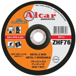 Disco de Desbaste Alcar 228x6.4x22.2mm ZHF-96