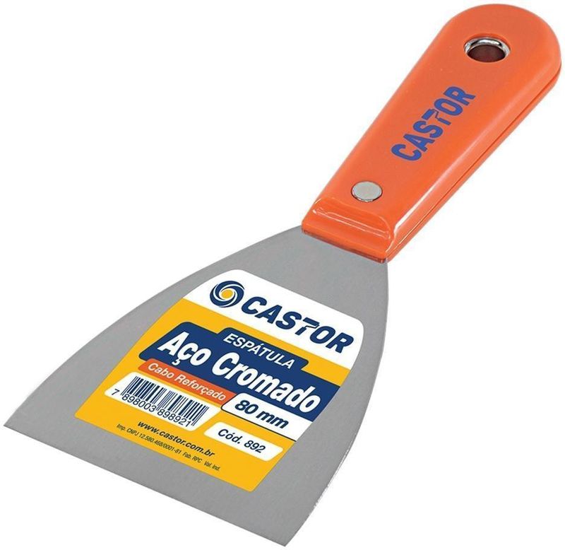 Espatula-de-Aco-Cromado-com-Cabo-Plastico-Reforcado-Laranja-Castor-80mm