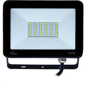 Projetor LED Retagular 30W Branca Fria 6500K Kian Bivolt