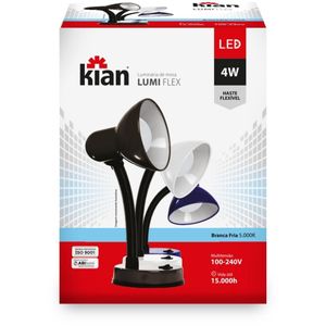Luminária Lumi Flex LED 4W 5000K (Branca Fria) Kian Branco Bivolt
