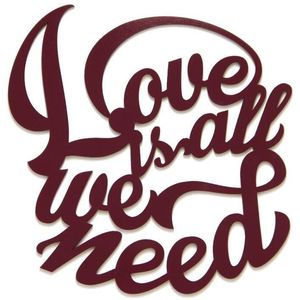 Quadro Decorativo Dmadero Love Is All We Need Marsala 45x43cm
