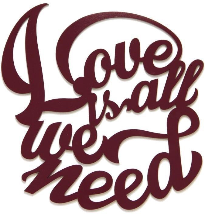 Quadro-Decorativo-Dmadero-Love-Is-All-We-Need-Marsala-45x43cm