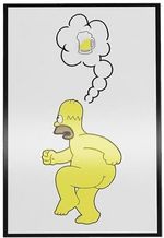 Quadro-Decorativo-Dmadero-Homer-Pensando-Em-Cerveja-40x27cm