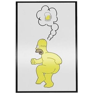 Quadro Decorativo Dmadero Homer Pensando Em Cerveja 40x27cm