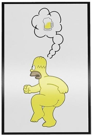 Quadro-Decorativo-Dmadero-Homer-Pensando-Em-Cerveja-40x27cm