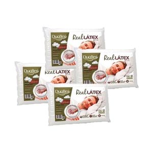 Travesseiro Látex Real Alto Ls1100 C/ Capa Dry Fresh Kit C/ 4 Un 50x70 - Duo