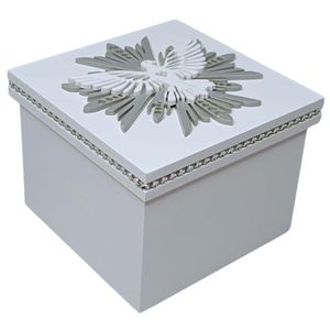 Caixa Strass Presente Para Batizado Com Símbolo Pomba Do Espirito Santo  (12x12x09)