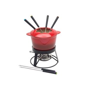 Fondue Em Cerâmica 10 Peças 1,8 Litros Wolff Vermelho
