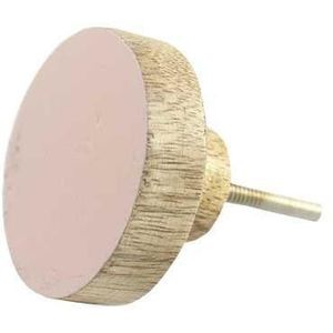 Puxador Para Móveis Vênus Madeira Redondo Pequeno Rosa Claro A3Xl3Xc2,5Cm