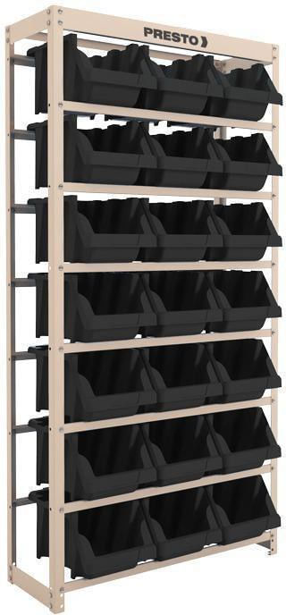 Estante-Para-Ferramentas-Gaveteiro-Presto-21-Gavetas-Numero-7-Mistas-Preto