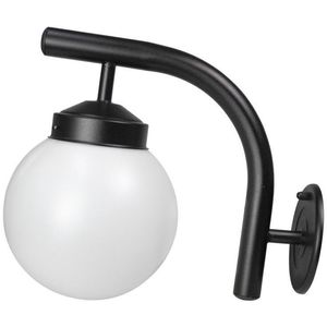 Arandela 1 Lâmpada Colonial Globo Redonda 100W Aço E Polietileno Blumenau 183099-01 Preto Bivolt