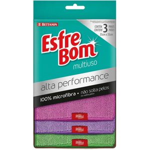 Pano de Limpeza Alta Performance Multiuso Esfrebom Bettanin Pacote com 3 Unidades