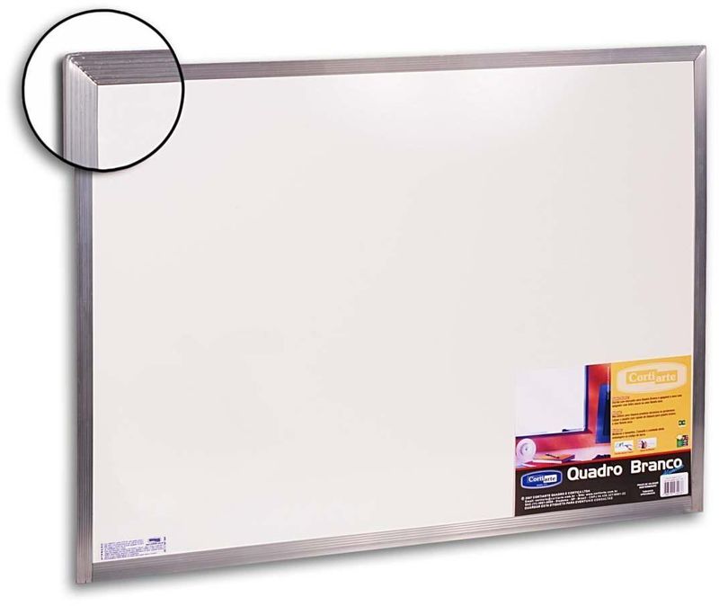 Quadro-Branco-com-Estrutura-de-Aluminio-Cortiarte-Eco-Branco-40x30cm