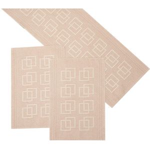 Trilho de Mesa Retangular Artesanal Teares Rafia 47x140cm