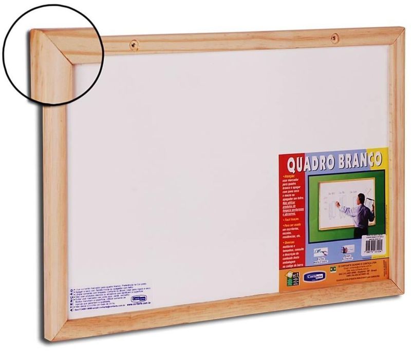 Quadro-Branco-com-Estrutura-de-Madeira-Cortiarte-50x40cm