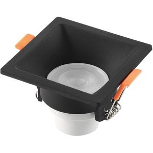 Spot LED de Embutir Recuado Quadrado 6W 3000K Policarbonato Blumenau 81463001 Preto Bivolt