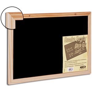 Quadro Lousa Para Escrita Escolar Preto Cortiarte Moldura Madeira Pinus 50x70